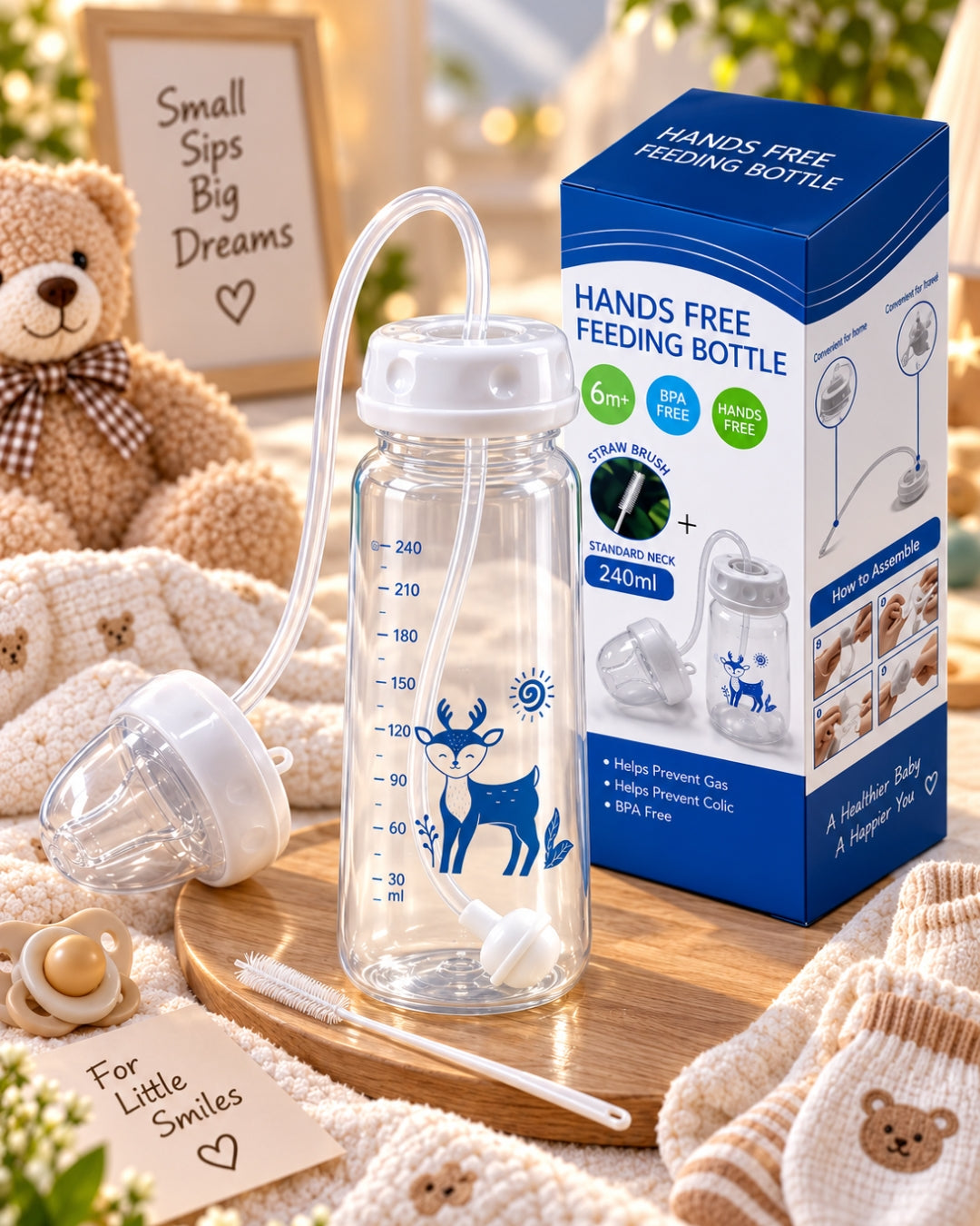 Self-Feeding Baby Bottle – Hands-Free Anti-Colic Bottle | 240ml