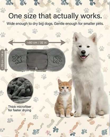 Ultra-Absorbent Pet Drying Towel | 2-in-1 Grooming & Drying