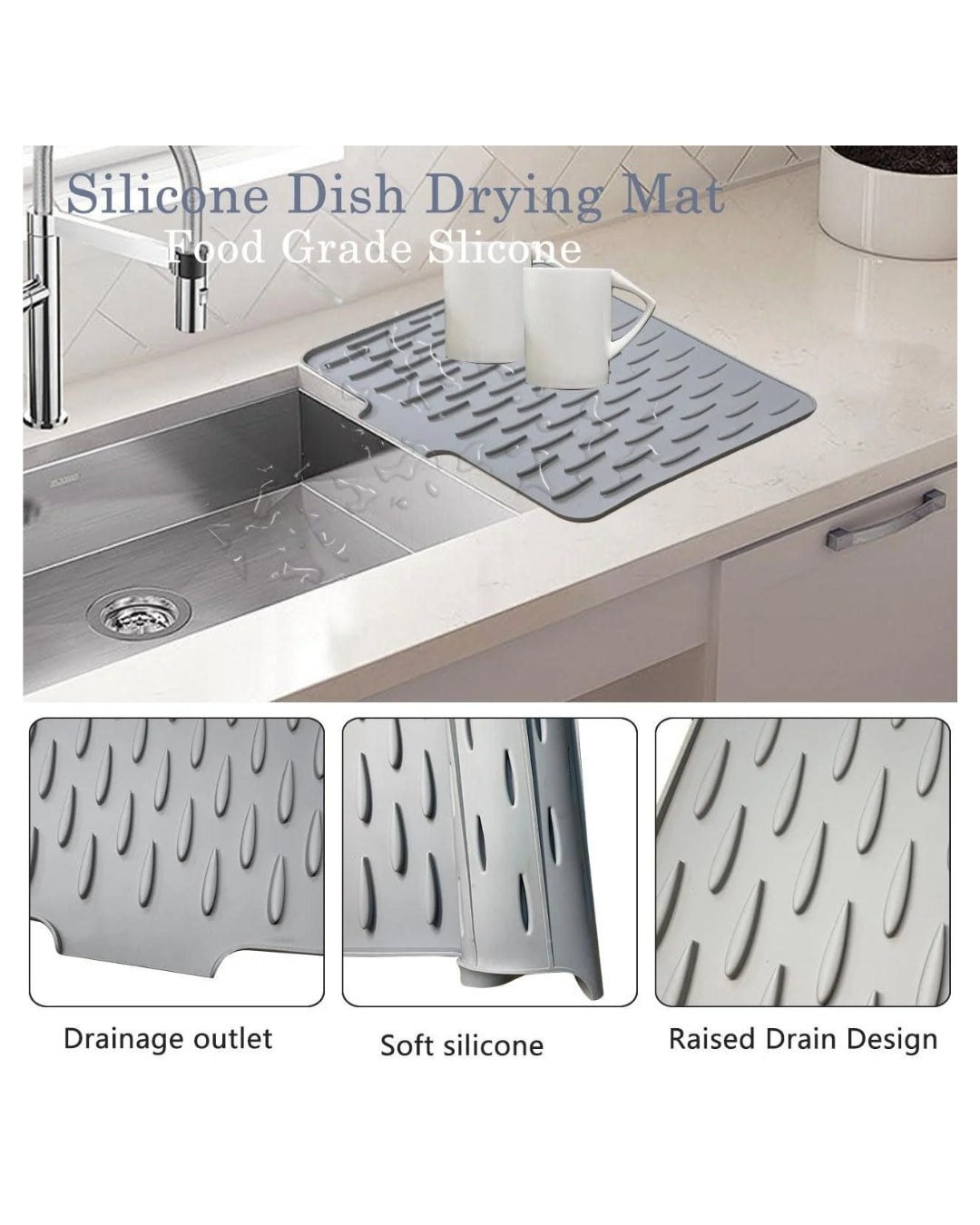 MacMonte™ SmartDry Silicone Dish Drying Mat