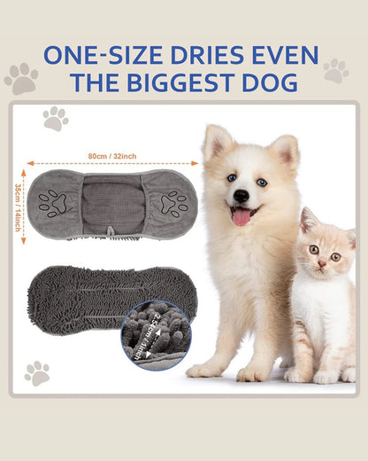 Ultra-Absorbent Pet Drying Towel | 2-in-1 Grooming & Drying