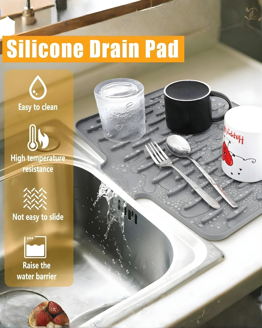 MacMonte™ SmartDry Silicone Dish Drying Mat