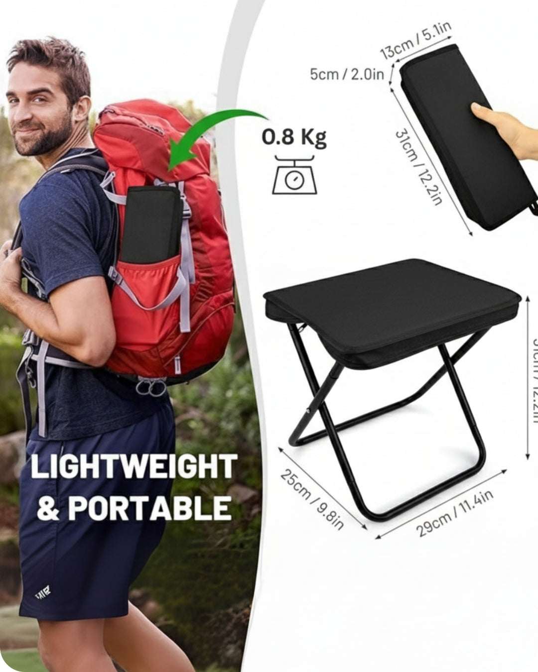 🪑✨ ZipSeat™ Zipper Folding Stool – Your Pocket-Sized Power Chair for Every Adventure! 🎒💪
