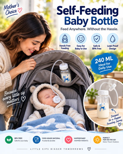 Self-Feeding Baby Bottle – Hands-Free Anti-Colic Bottle | 240ml