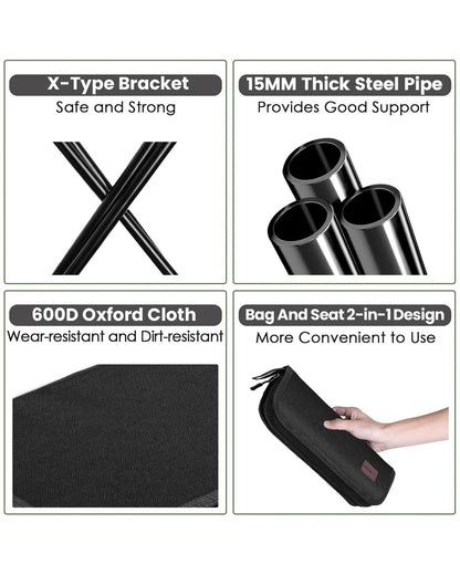 🪑✨ ZipSeat™ Zipper Folding Stool – Your Pocket-Sized Power Chair for Every Adventure! 🎒💪