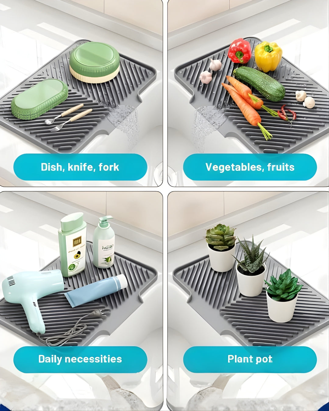 MacMonte™ SmartDry Silicone Dish Drying Mat