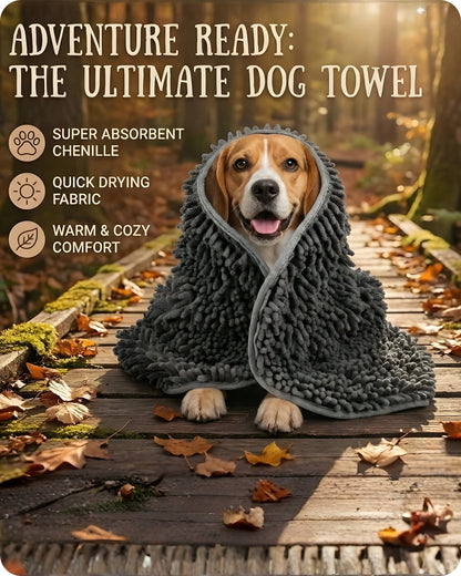 Ultra-Absorbent Pet Drying Towel | 2-in-1 Grooming & Drying