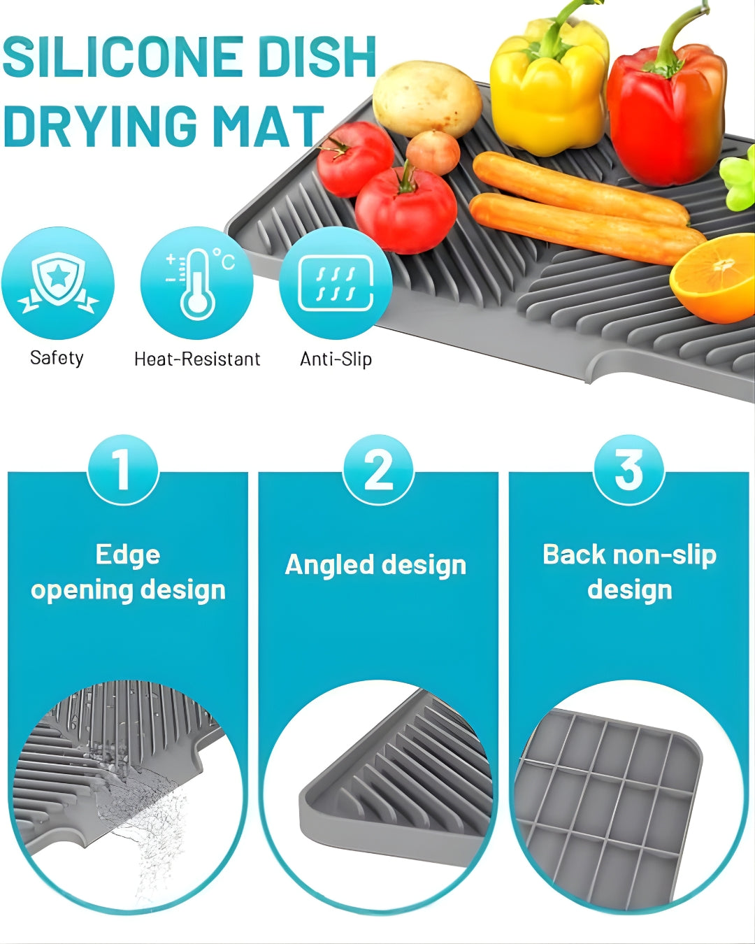 MacMonte™ SmartDry Silicone Dish Drying Mat