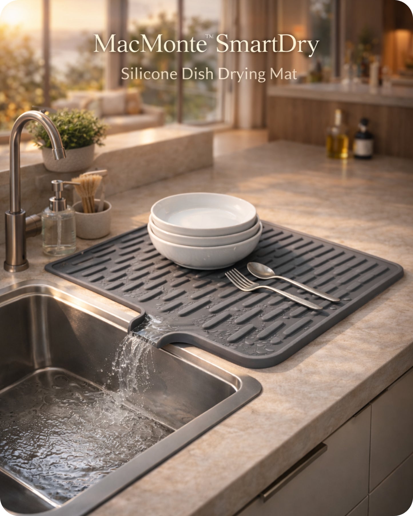 MacMonte™ SmartDry Silicone Dish Drying Mat